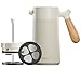 Heemburg French Press Coffee Maker Cafetiere Thermo Double Wall Insulated Vacuum Stainless Steel Manual Brewer (White)