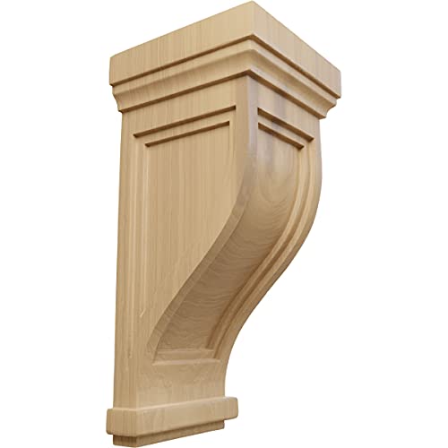 Ekena Millwork COR06X06X14TRCH Charleston Mission Wood Corbels, 6 1/2"W x 6 1/2"D x 14"H, Cherry