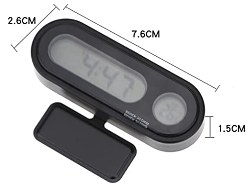 Ziyan Auto Mini Uhr Thermometer 2in1 LED Leuchtend Digitalanzeige Digitaluhr Fahrzeug Armaturenbrett Uhr für PKW Auto LKW KFZ