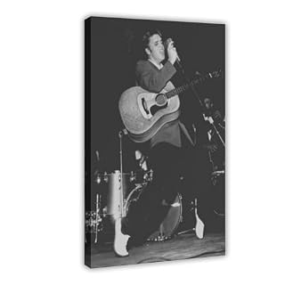 hfsjser Poster imprimé sur toile d’Elvis Presley – Décoration murale pour salon, chambre à coucher – Style cadre – 40 x 60 cm - Les Beatles, Paul McCartney, John Lennon, RIngo Starr, George Harrison