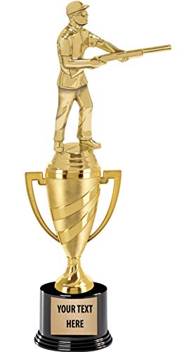 Crown Awards Skeet Shooter Trophy, 13" Gold Cup Skeet Shooter Trophies with Custom Engraving, 1 Pack