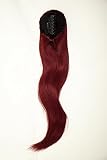 WIG ME UP- Extensión de pelo voluminosa lisa coleta clip tipo mariposa pequeño elástico pelo aprox. 60 cm rojo granate WK06-39