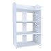 Estante blanco for zapatos Estante moderno tallado 3 gradas Gabinete de almacenamiento en rack Organizador de la unidad de estante for entrada de pasillo 40 x 23 x 51 cm Taburete cambiar zapatos