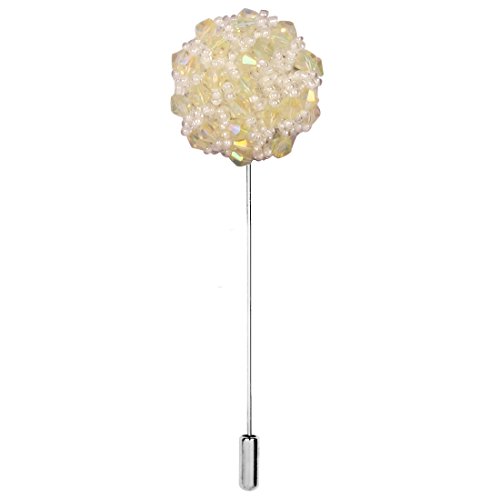 Image of Peluche Crystal Flower Brooch /Lapel Pin for Men