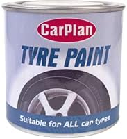 Bargainstore Tyre Paint Black Tire Brush on Shine New Look Restorer 250ml Tin Auto Care Cleaning Rubber