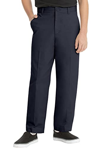 Image of Classroom Uniforms Boys Husky Flat Front Pant Pants | Youth Plus Fit, Boxer Elastic Waistband, Soft Fabric, Comfortable Design, Easy-care Fabric, School Uniform Essential
