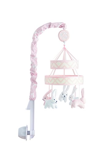 Ivanka Trump Wildflower Collection: Baby Mobile Crib Mobile Musical Mobile - Bunny Mobile in Pink/White