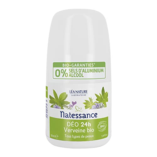 Natessance - Deodorante 24H - Verbena Bio - Certificato Bio Cosmos Organic - Flacone Roll-On da 50 ml
