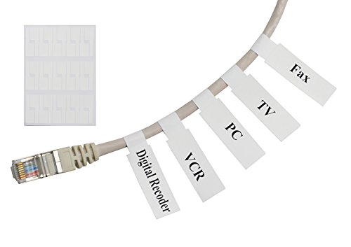 Mr-Label® (20 hojas, 600 etiquetas) Autoadhesivo Etiqueta del cable - a prueba de agua | Resistente a la rotura | Durable - Con la herramienta de impresión en línea - para impresora láser (Blanco) Cover