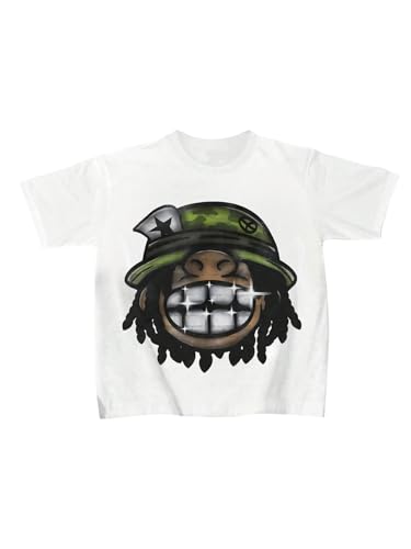 WDIRARA Boy's Cartoon Graphic T Shirt Crew Neck Short Sleeve Tee Summer Tops