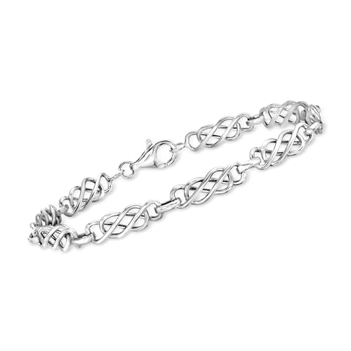 Ross-Simons 14kt White Gold Double-Infinity Link Bracelet. 7 inches