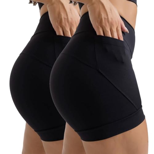 Kit 2 Short Feminino Academia com 2 Bolsos de Compressão Legging Corrida Treino (BR, Alfa, G, Regula