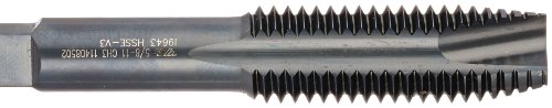 YG-1 I9 Series Vanadium Alloy HSS Spiral Pointed Tap, Steam Oxide, Round Shank with Square End, Plug Chamfer, 3/4