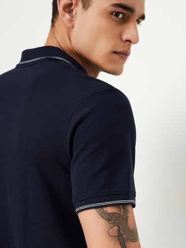 Image of Max Men's Half Sleeves Regular Fit Solid Polo T-Shirt