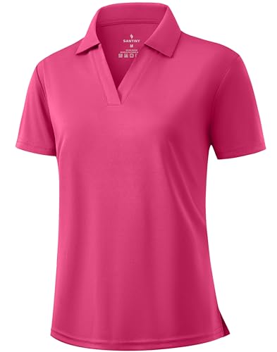 Polo de golf col en V SANTINY pour femme haut décontracté UPF50+