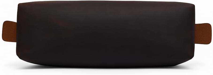 Genuine Leather Toiletry Bag for Men & Women – Travel Bathroom Organizer Kit, Makeup & Cosmetic Pouch, Compact Dopp Kit with Heavy-Duty Zipper, Handmade Dark Brown Travel Case