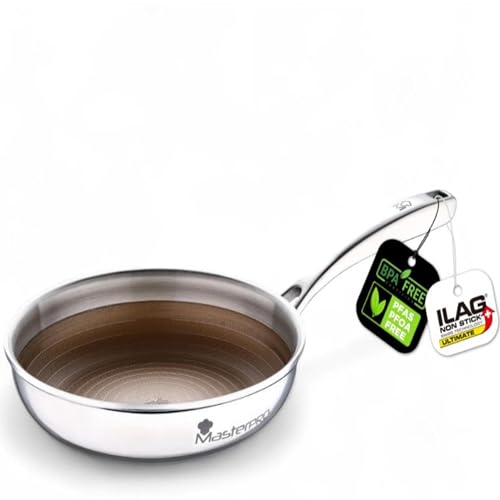 MasterPRO Giro 3 – Antihaft-Pfanne, 24 cm – Mit dreifacher Schicht aus Edelstahl und Aluminium – Mit ergonomischem Griff – Für alle Herdarten geeignet