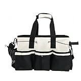 Ziuuihu 清掃用品収納バッグ 大容量 防水 工具収納 メッセンジャーバッグ 多機能ポケット 取り外し可能仕切り板付き ショルダーストラップ 2WAY携帯 コンパクト設計ツール収納バッグ 家庭用 業務用 車掃除 家事 (ホワイト) [並行輸入品]