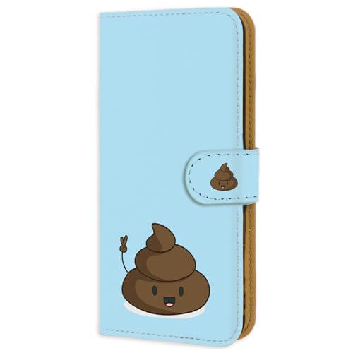 Xperia 10 ll 用 SO-41A SOV43 A001SO 対応 手帳 スマホケース フレキシブル エクスペリア10llのカバー うんこ キャラクター パロディ ブルー 189a03m