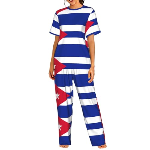 Pyjama court femme drapeau cubain idéal pour vos week-ends cocooning