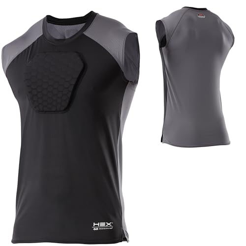 McDavid Chest Protector, HEX Baseball Chest Protector Adult Sizes. Heart Guard Sternum Protection Compression Shirts, Padded Football Shirt for Lacrosse, Softball, Paintball, Rugby & More