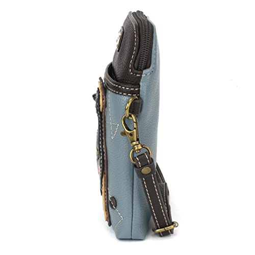 Image of CHALA Dog Collection Cell Phone Crossbody Purse-Women PU Leather /Canvas Multicolor Handbag with Adjustable Strap