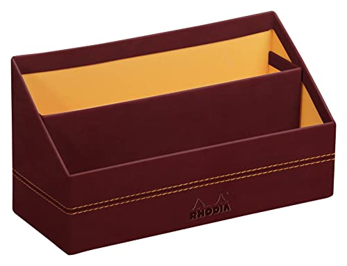RHODIA 194603C, Wine Mail Holder, 25x10x31 cm, Orange Saddle Stitching, Faux Leather Exterior