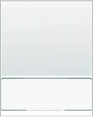 for 100 Blank Check Stock Paper - Check on Bottom - Green Pinstripe