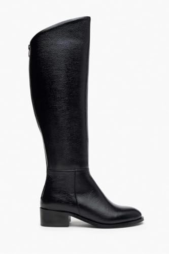 Knee High Boots Women Slash Opening Back Zipper, Chunky Low Heel Round Toe Riding Boots2