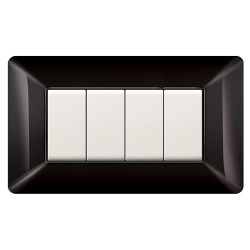 Plaque noire Bticino Matix compatible 4 modules pour rénover facilement - 3