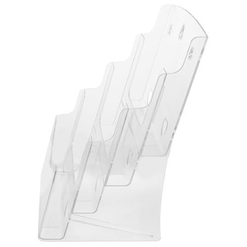 FUNOMOCYA 4 Slot Organizer A4 Document Holder Single Magazine Rack Modern Finish Desk Home Storage