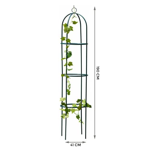 Denny Shop 1.9M Outdoor Garden Metal Obelisk Trellis Climbing Plant Support Frame By Crystals® (1) - 5