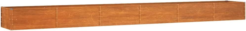Corten Steel Raised Garden Bed 236x31x18 in Large Outdoor Planter Box Rustic Brown Rectangular Metal Kit for Patio Balcony Yard