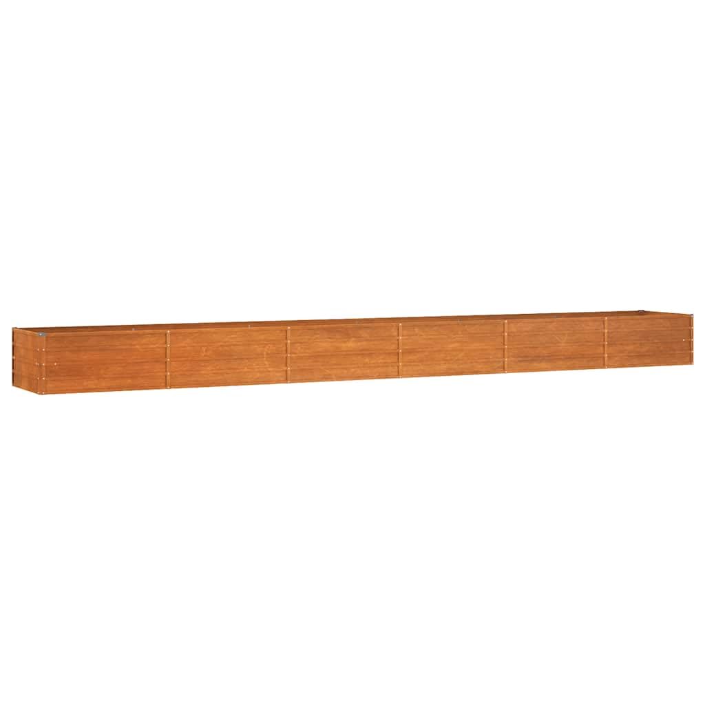 VidaXL Raised Garden Bed 600x80x45cm Corten Steel Rusty Brown