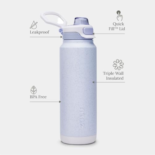 Image of ZULU Powerfill Pro 32oz Stainless Steel Water Bottle - Glacier Drift