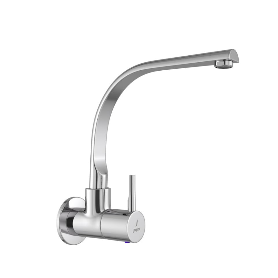 Image of JAQUAR Florentine Series Wall Mounted Cold ONLY Basin TAP (Chrome) | Center Lever, Brass Body Water Tap /Faucet /Kitchen Wash Basin | FLP-CHR-5347PMD