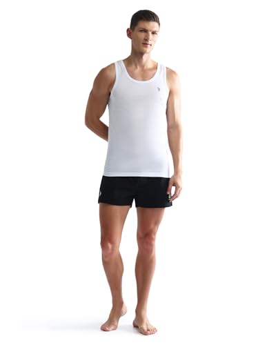 Image of U.S. Polo ASSN. Mens OEV03 Solid Cotton Vest - Pack of 2