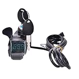 POGHDBXA LCD-Display für Fahrrad, Daumenbeschleuniger für Fahrrad, mit Einschaltschalter, LCD-Display, Lenkergriffe, Geschwindigkeitsmesser