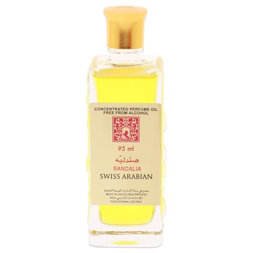 Swiss Arabian Sandalia - Luxury Products from Dubai - Long Lasting Personal Perfume Oil - A Seductive, Exceptionally Made, Signature Fragrance - The Luxurious Scent of Arabia - 3.2 oz