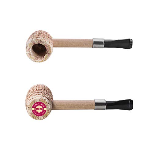 Free Boy 4 Pcs Corn Cob Tobacco Pipe Handmade Wooden Corn Cob Pipe for Smoking