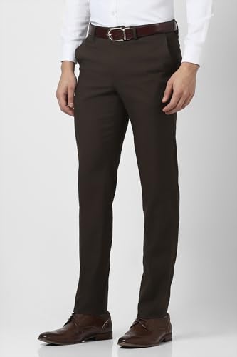 Image of Van Heusen Men's Mid Rise Slim Fit Durapress Flat Front Trousers | Superior Comfort | Auto-Flex Waist Band | Soft Touch