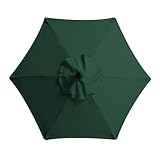 MORESEC 6.5ft Patio Umbrella Replacement Canopy Market Umbrella Top Outdoor Umbrella Canopy with 6 R