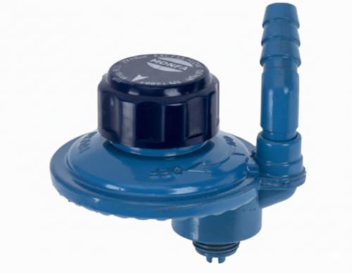All4sale - Regulador de camping Gas, para botella azul de Camping Gas Butano de 29 mbar, Conexión M16x1.5, Boquilla 10mm, Caudal 0.6 Kg/h - La boquilla de salida es orientable, se puede girar 360º
