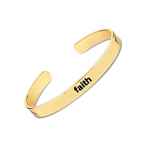 Scienza Inspirational Bangle Collection - Gold-Finished Brass Bangles - Oval Shaped - Fits Up To 8" Wrist Cover