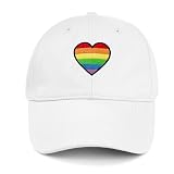 Durio Pride Hat Womens Baseball Caps Cute Rainbow Heart Baseball Hat Summer Sun Hats Baseball Cap Men Adjustable Baseball Hats for Women Z White One Size