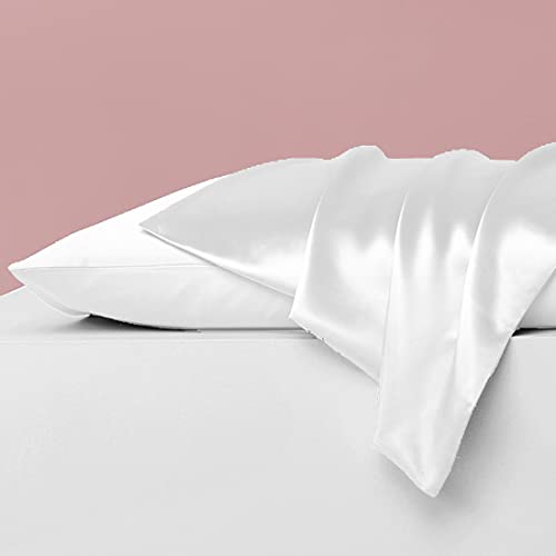 Cozysilk 100% Mulberry Silk Pillowcase Only for Cervical Support Pillow, Orthopedic Contour Pillow, Full Size 24" x 16", Travel Pillowcase 16 x 24, Decorative Throw Pillow Case (24" x 16", White) by Cozysilk - Used condition - US$22.76