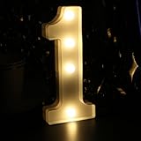 H: 8.26 Inches Light Up Numbers 1 Centerpieces Table Sign, Happy 1st Birthday Decorations for Girl, 1 Year Old Anniversary Party for Boy, Baby One Party Decor