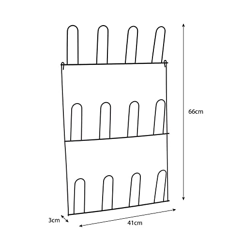 Sapateira para parede 6 pares Preto