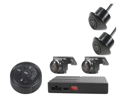 AI 360 Degree Panoramic 3D Bird Eye View Camera System HD 1080P Car Surround View Parking Around View Monitor System 4CH Video(Only 360)