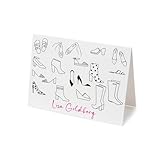 Personalized Shoe-Themed Folded Note Cards - Custom Name Fashion Stationery - Set of 10 with Envelopes, Gift for Shoe Lover, Fashion Stationery Set